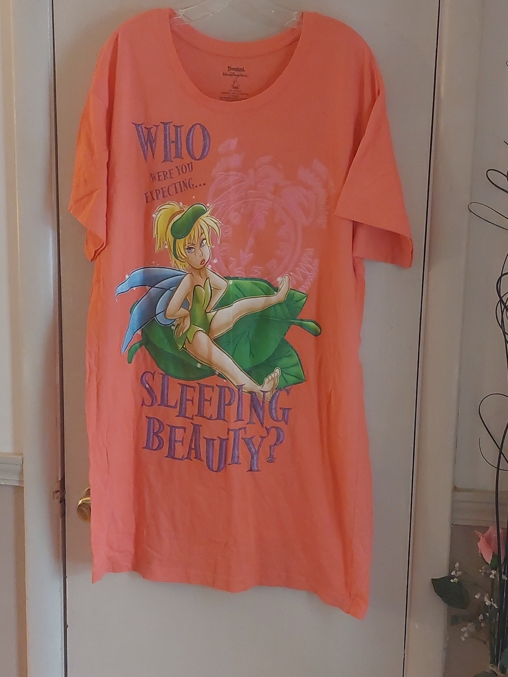 Disney Tinkerbell Graphic Short Sleeved Pajama Night Shirt OSFA